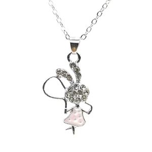 3 Pack Rhinestone Bunny Necklace